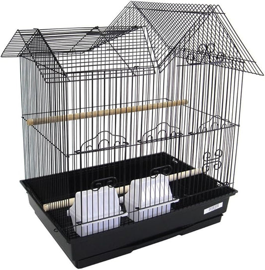 YML 16-Inch by 12-Inch Villa Top Bird Cage, Black