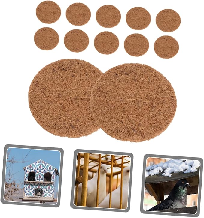 Pigeon Nesting Pad Mats 12 Pack Natural Coconut Fiber Bird Nesting Mats for Pigeons