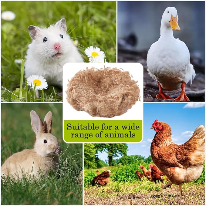 CREATCABIN 40g Bird Nesting Material Jute Bird Nests Bedding Material Mixing Canary Nesting Material Finch Parakeet Nesting Materials for Hummingbird Hamster Cage Gardens Tree Trunks Cotton Wool