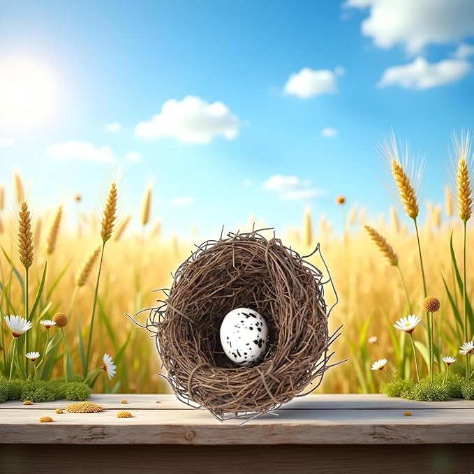 Birds Nest Easter Rattan Nest Decorating, Artificial Natural Bird Nest Kit for Easter Crafts Home Garden Decor Wedding Party Decor Easter Decor