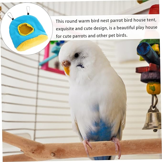 Toddmomy Round Warm Parrot Nest Bed House Cozy Hammock for Birds Random Color Parrot Tent for Sleeping and Play