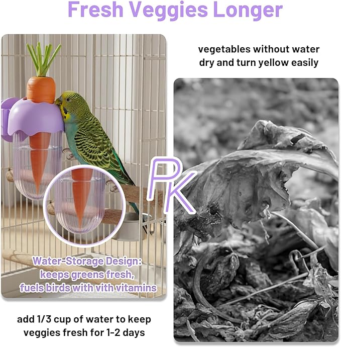Parakeet Cage Accessories, Millet Holder for Bird Cage, No Mess Bird Feeder Suitable for Pet Feeding and Maintaining Food