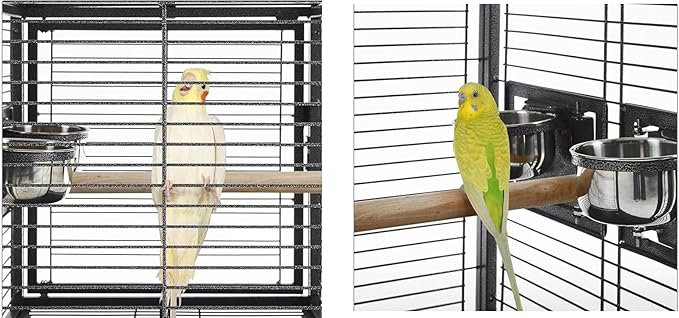 Deluxe Portable Durable Wrought Iron Bite-Proof Bird Travel Parrot Vet Carrier Cage Prevent Beaks Out Pet Products for Parrots Conures Cockatiel Amazon African Grey Include Cage Cover