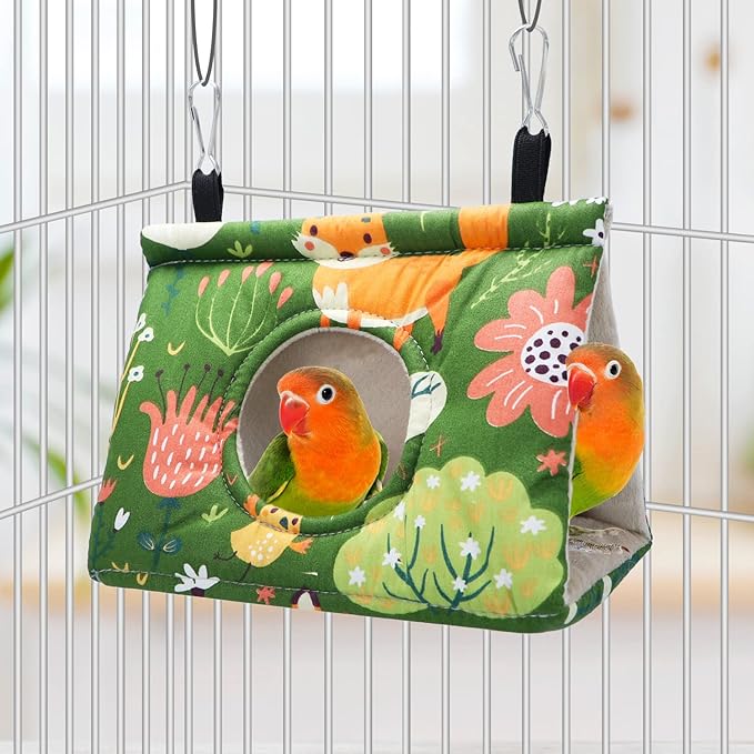Bird Nest House Winter Warm Snuggle Hut Bird Bed Hanging Hammock for Parrots Budgies Parakeets Caique Senegal Cockatiels Conures