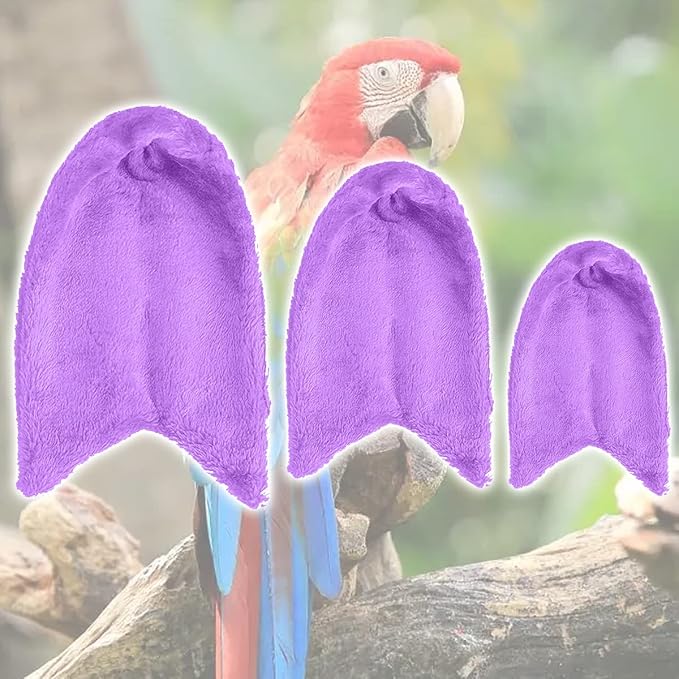 Suxgumoe Comfort Corner Fleece Bird Blanket, Bird Parrot Nest Hanging Toy, Warm Bird Nest for Cage, Hanging Hammock Toy for Parakeet Cockatiel Pigeon (Small, Purple)