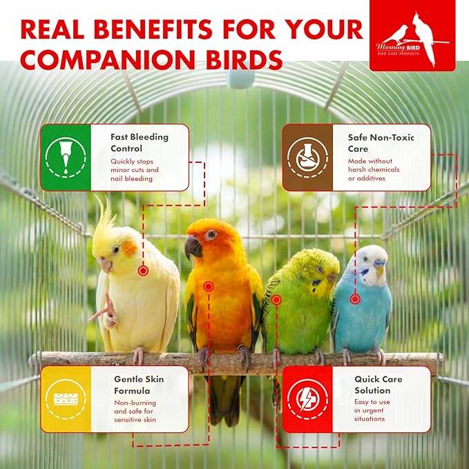 Morning Bird AVI-Clot 2 oz – Fast Bleeding Control for Cuts, Quick-Stop Powder for Dogs, Small Pets & Over-Trimmed Nails, Blood-Clotting Powder for Wound Healing