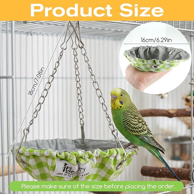 Hanging Bird Bed for Parakeet Bird Bed for Cage Waterproof Birds Hammock Swing Nest Parakeet Beds Nest for Conures Budgies Lovebirds Canary Finch Small Parrots