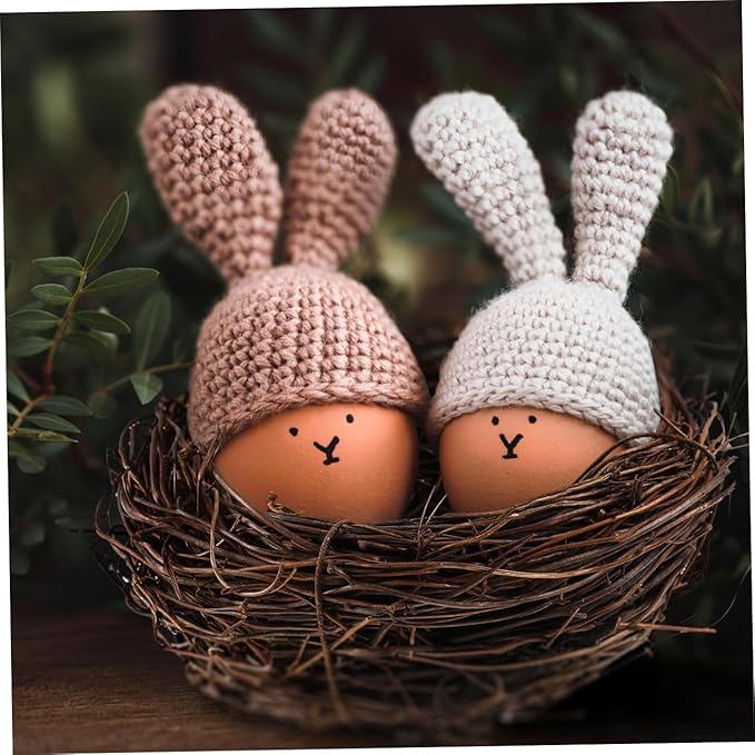 Ipetboom Artificial Bird Nest, 4pcs Imitated Bird Nest Birds Egg Nest Rattan Bird Nest Simulation Twig Bird Nest