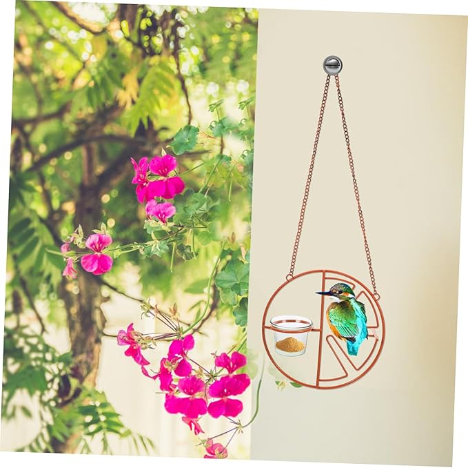 Metal Bird Balcony Feeder Weather Resistant Outdoor Hanging Feeder for Wild Birds Sturdy Design for All Seasons Minimal Maintenance for Window and Garden Decor