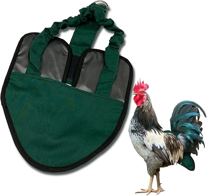 Hen Holster Premium Starter Kit - Bird Diaper, Wrap Around for Hens, Roosters, Ducks - Leak-Proof, Comfortable Bird Harness with Sewn-in Liner, Secure Hook & Loop Closure - XL, Green