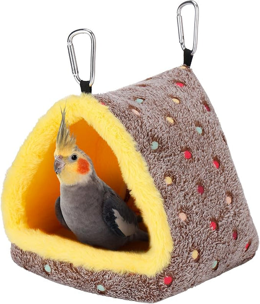 Medium Winter Warm Bird Nest for Cage - Comfortable Bird Bed with Support Board, Hanging Hammock Shed Hideaway Hut Gift for Cockatiel Monk Parrots Sun Conure