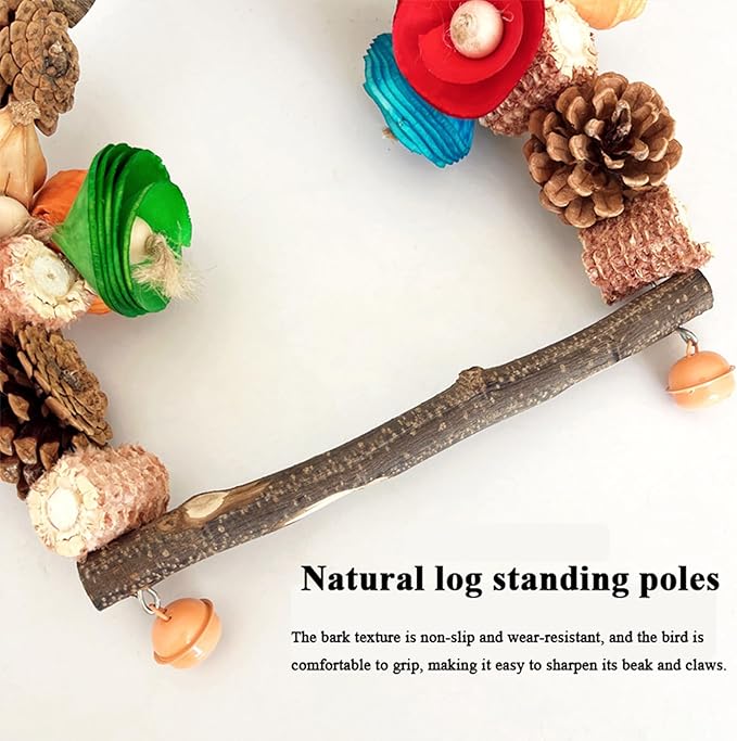 Bird Toys, Bird Perch Stand Playground for Cage, for Small-Medium Parrot, Parakeet, Budgie, Conures(Swing)