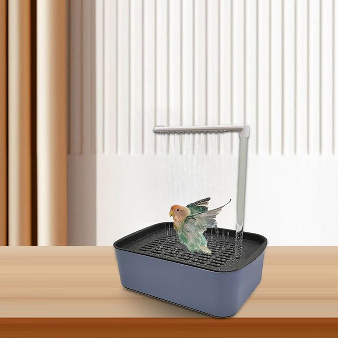 Bird Bath Shower Tub, Parrot Bathtub Bird Automatic Bath Shower, Water Cycle Parrot Circulating Shower, Automatic Parrot Bath Fountain, USB Electric Bird Bathtub with Shower, Pet Bird Bath (Dark)