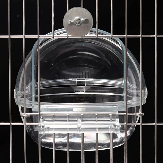 Pet Bird Bath Tub Screw On Parrot Bathtub Parrot Shower Box Parrot Bath Tub Transparent Bathing Tub for Cage