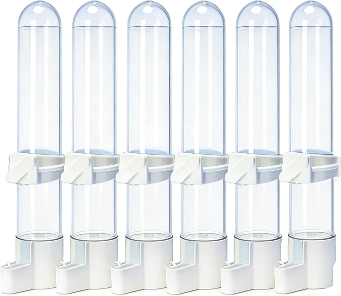 Automatic Bird Water Dispenser Cage Hanging Water Feeder with Anti-Spill Design for Parakeet Canary Small Parrot Lovebirds (6PCS 120ml Water Dispenser)