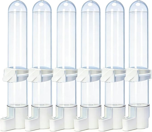 Automatic Bird Water Dispenser Cage Hanging Water Feeder with Anti-Spill Design for Parakeet Canary Small Parrot Lovebirds (6PCS 120ml Water Dispenser)