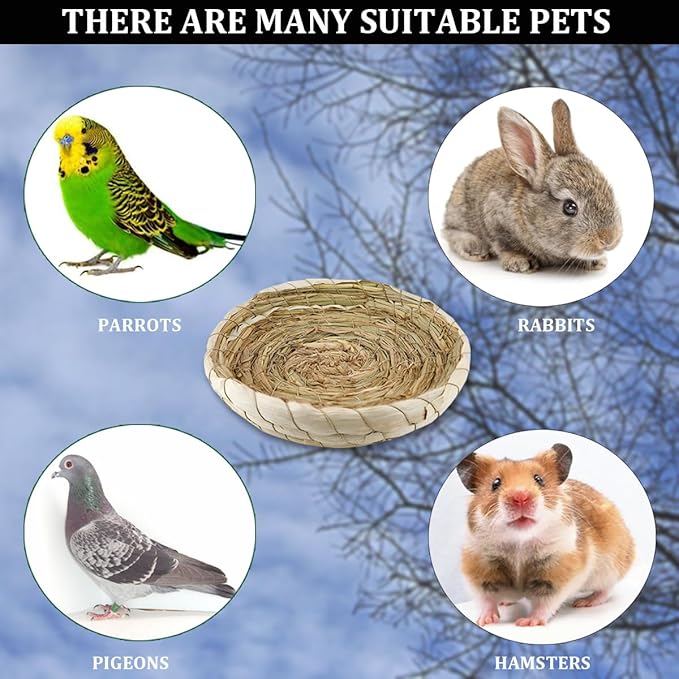 5 Pcs Pigeon Nest, Bird Nest Bowls, Wooden Nest for Pigeons Breeding Hatching (Natural Nest)