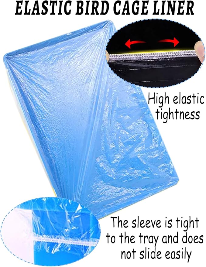 Large Disposable Bird Cage Tray Liners，34'' X 22'' Plastic Parakeet Cage Liner Bag - 30 Pcs Birds Cage Bottom Liner Universal Film Bird Cage Accessories for Finches Canaries Cockatiels Birdcage