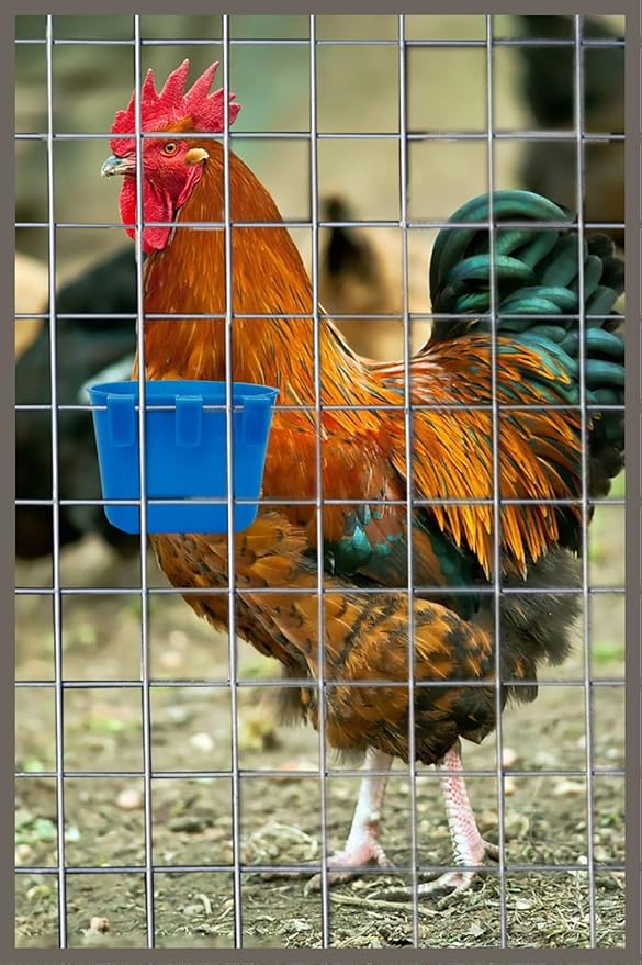 10 Pack Cage Cups Birds Feeders Seed Bowl Chicken Feeding Watering Dish Rabbit Water Food Hanging Wire Cages Box 8oz Coop Cups for Pet Parrot Parakeet Gamefowl Poultry Pigeon