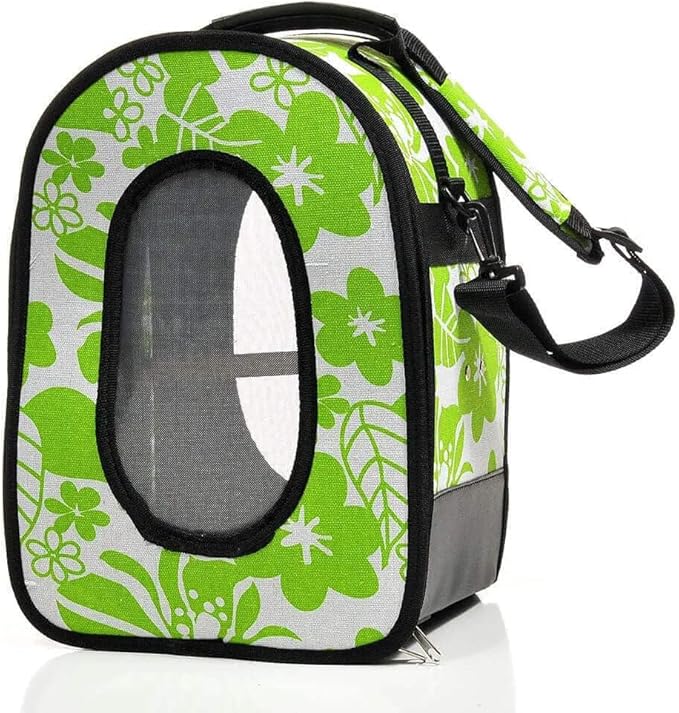 A&E CAGE COMPANY 001377 Happy Beaks Soft Sided Travel Bird Carrier Green, 14.5X10.5X7 in