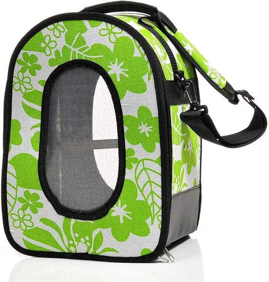 A&E CAGE COMPANY 001377 Happy Beaks Soft Sided Travel Bird Carrier Green, 14.5X10.5X7 in