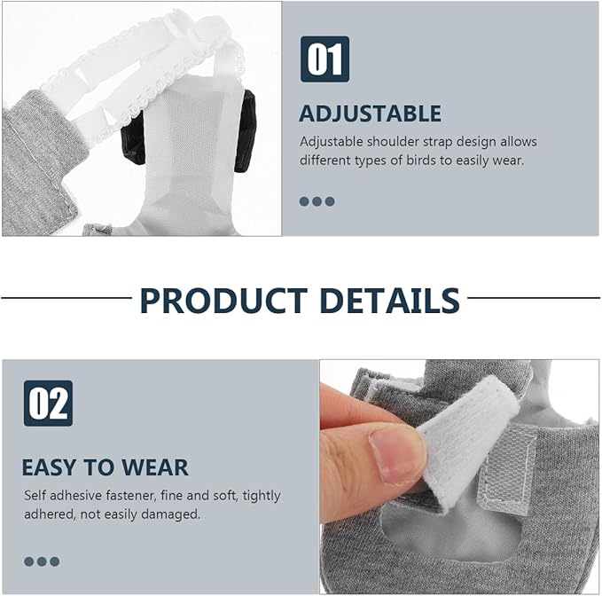 balacoo Washable Bird Diapers 4Pcs Reusable Lightweight Flight Suit Liners Breathable Skin-Friendly Bird Costume for Parrots Macaw Cockatoo Parakeet