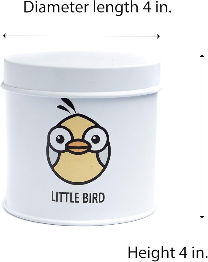 White Bird Food Tin with Airtight Seal with Lid | Hand Painted to Perfection with a cute Yellow Tweetie Bird Design