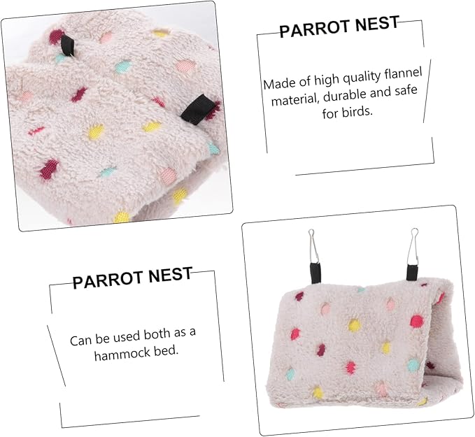 Mipcase 2pcs Warm Cotton Parrot Hammock Stylish Bird Nest for Cozy Hanging Shelter for Parakeets Cockatiels and Other Small Birds Ideal Bird Cage Accessory