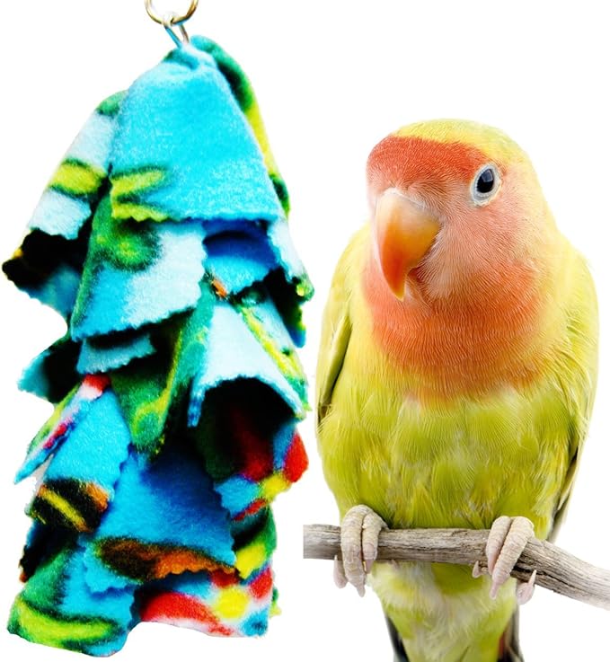 Bonka Bird Toys 1556 Small Fluff Cuddle Colorful Fabric Hanging Parrot Parrotlet Budgie Quaker Dove