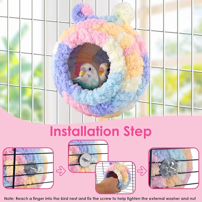 KATUMO Lovebird Nest, Bird Breeding Bed Parrot Snuggle Hut Conure House for Budgie Cockatiel Conure Lovebird Canary Finch Hamster Small Pets