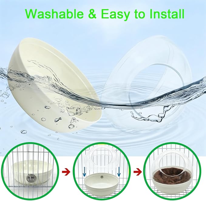 Bite-Resistant Bird Nest for Cage,Washable Clear View Hanging Bird House,Warm Plush Bird Bed Breeding Hut for Parakeet,Budgie,Lovebird,Canary&Small Parrots,Ideal for Laying Eggs,Sleeping&Breeding