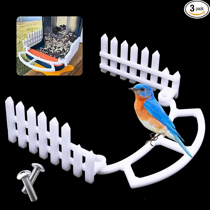 3 Pcs Perch Compatible with Bird Buddy, Side Fence, Wider Extension Perch for DIY Add-ons (White)