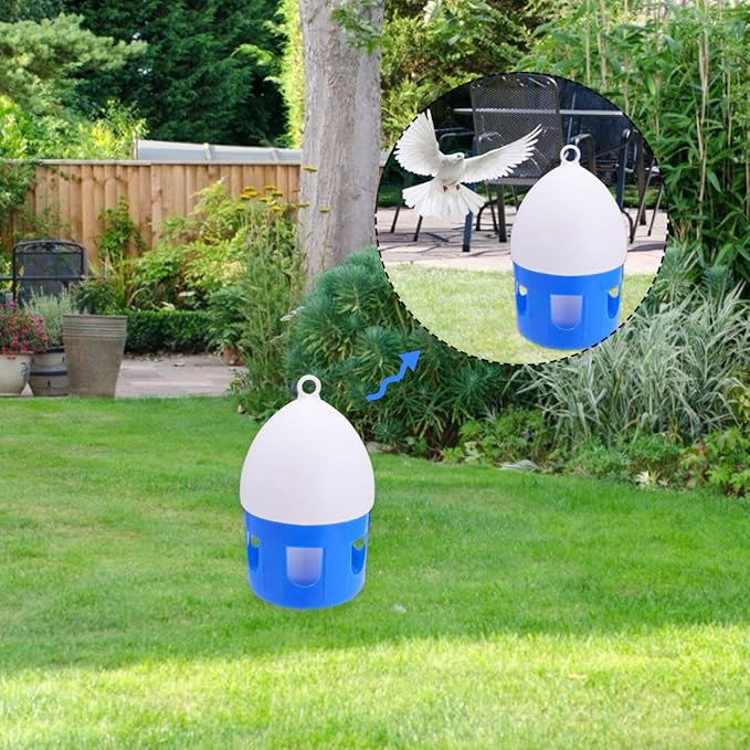 ULTECHNOVO Birds Water Feeder Plastic Bird Feeding Bird Drinker Waterer Dispenser Water Pot Container Feeding Supplies for Pigeon Parrot 4.5L