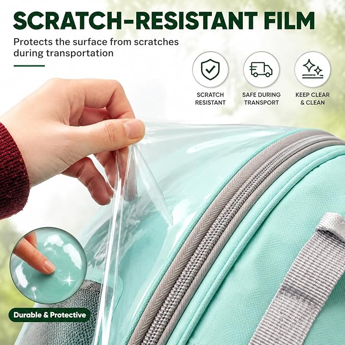 Rypet Bird Carrier Backpack Parrot Portable Breathable Bag Pet Bird Lightweight Travel Cage with Standing Perch and Stainless Steel Tray（Mint Green）