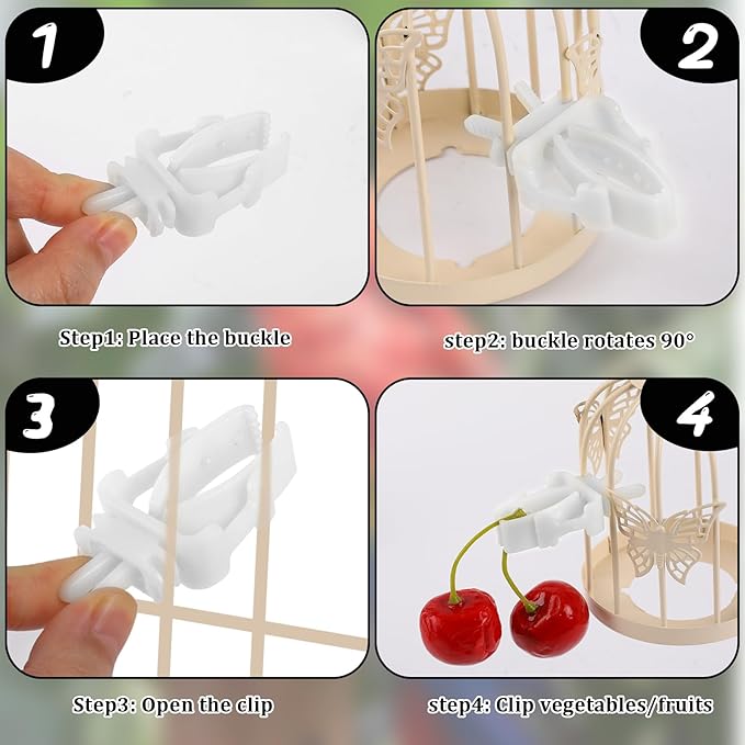 12 Pieces Bird Cage Food Holder, Millet Holder for Birds Cages Small Animal Fruit Vegetable Stick for Budgie Parakeet Macaw Cockatiel Conure Cockatoo Macaw
