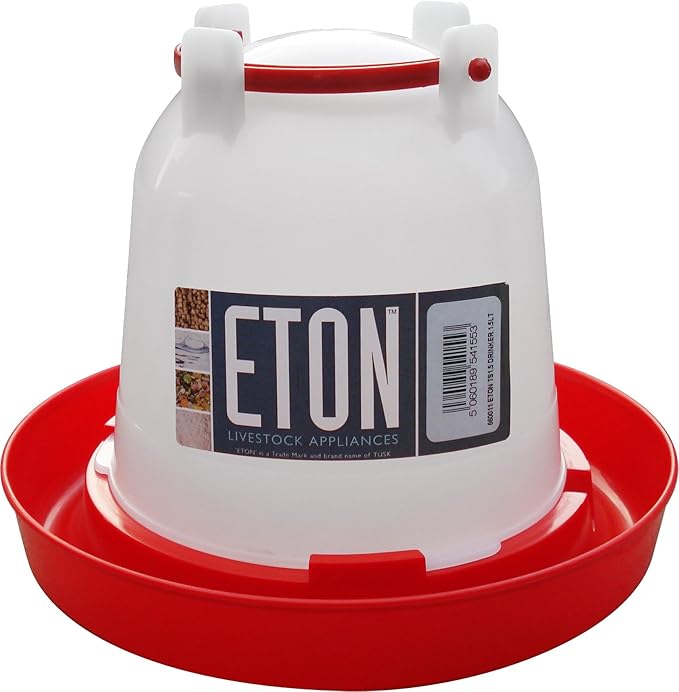 Eton Plastic Poultry Drinker in 4 Sizes 1.5lit, 3lit, 6lit, 12lit (1.5 Litre)