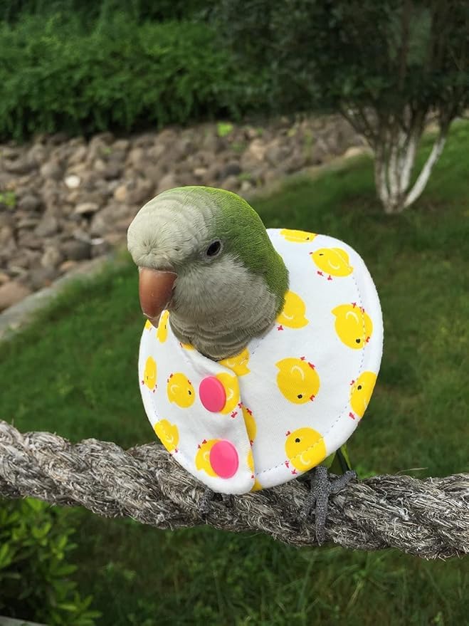 Adjustable Bird Collar - Recovery Collar Parrot Elizabeth Collar for Feather Plucking Feather Protector Shield with Soft Padded Cotton Neck Cone Anti-bite Anti-Licking Wound Healing (XS,Yellow)