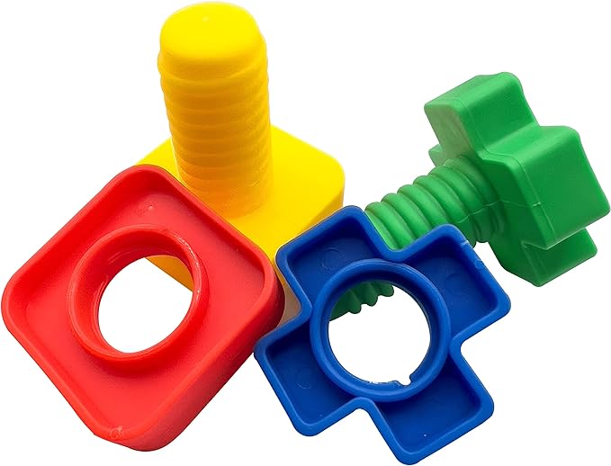 1060 Jumbo Bird Bolt Pk12- Colorful Interactive Big Foot Toys, Classic Toy Design, Assorted Colors and Parts, Great Fun for Med to Large Pet Birds