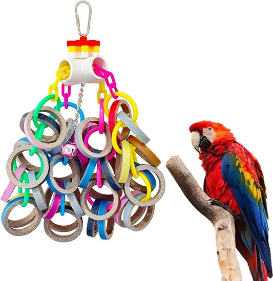 LWINGFLYER Bird Toys,Parrots Durable Cardboard Chewing Shredding Foraging for Medium & Large Parrot African Greys Cockatoos Amazons Mini Macaws