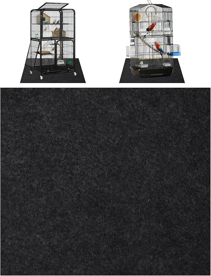 39x39 Inch Bird Cage Floor Mat, Under Pet Cage Mat for Large Bird Cage, Dog Kennels, Absorbent/Waterproof and Non Slip Felt Mat, Protect the Floor, and Easy to Clean