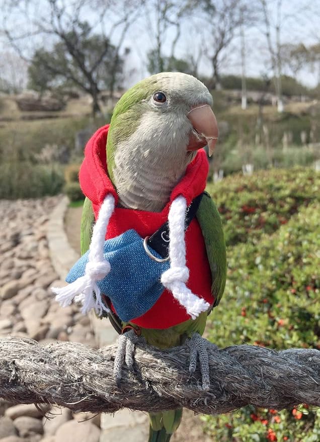 Bird Flight Suit,Parrot Bird Supplies, Warm and Comfortable, Tiger Skin, Green Cheek Parrot, Little Sun Parrot, Monk Parrot, Starling, mynah, Senegal Parrot, Mini Macaw, Keck Parrot Bag (XL)