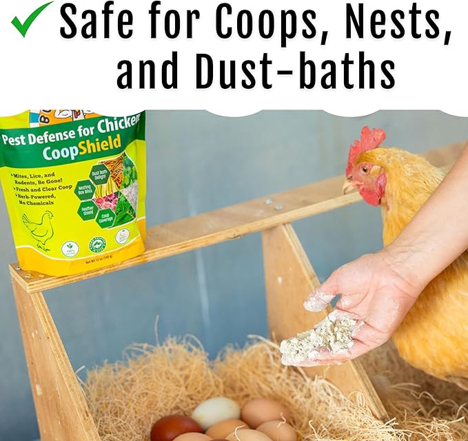 Buff Clucks Coop-Care Bundle – Herb Treat Mix 8 oz & CoopShield Natural + DE Powder | Aromatic Forage Herbs for Chickens for Nesting Boxes & Runs