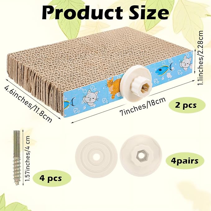 COMNICO 2 PCS Bird Chew Toy Parrot Cage Perch Cardboard Platform Bird Paw Grinding Stand for Cage Birds Resting Platform Stand Parrot Playground Exercise Toys ParakeetsCage Accessories (Size M