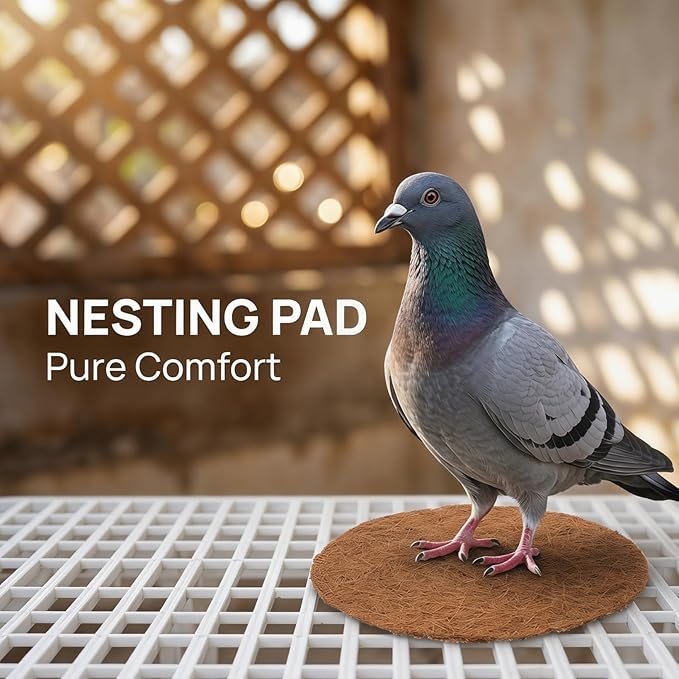 POPETPOP 10 Pcs Pigeon Nest Pads, Natural Coconut Fiber Bird Breeding Mat, Bird Egg Mat for Parakeet Chicken Breeding Hatching - Pigeon Supplies