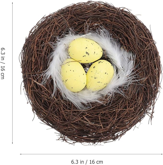 EXCEART 1pc Simulated Bird Easter Chick Egg Decoration Bird Golden Artificial Twig Easter Eggs Supplies Decor for Supplies Rattan
