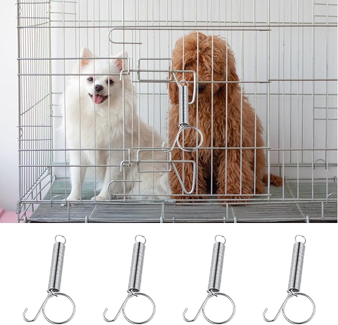 Spring Cage Latch Door Spring Hook Metal Finger for Fixing Rabbit, Dog, Cat, Parrot, Guinea Pig, Bunny, JSM Pet Cage Door(10Packs)