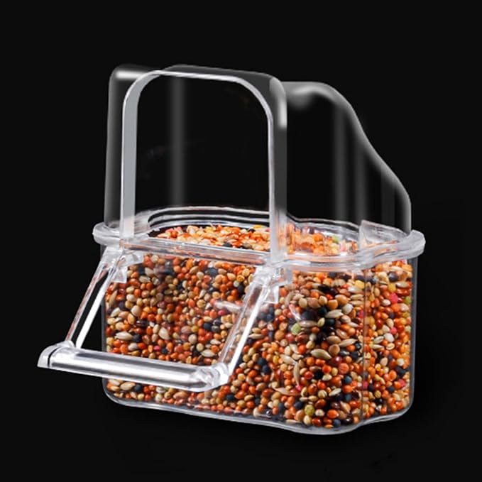 10pcs Clear Bird Feeder Feeding Box for Cage with Easy Installation and Spill Proof Design for Easy