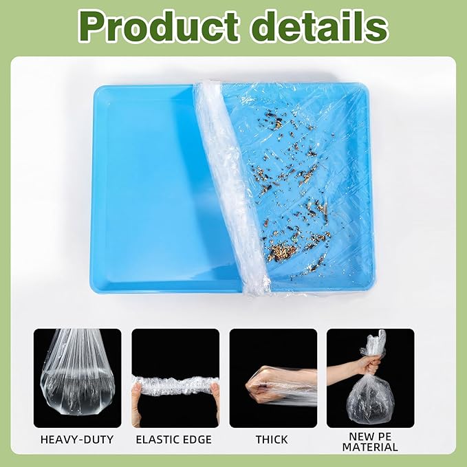 100 Pcs Disposable Bird Cage Liners 34"x22" Clear Plastic Parakeet Liner Bags, Universal Birdcage Liner Bags for Parakeets, Parrots, Finches, Canaries, Cockatiels, Bird Cage Accessories