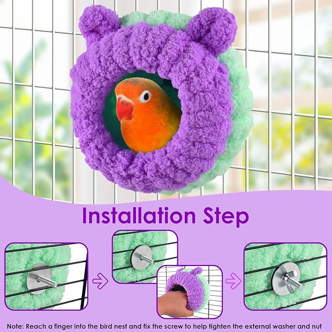 KATUMO Bird Nest, Conure Breeding Bed Parrotlet Snuggle Bed Lovebird Nest for Conure, Lovebird, Canary, Finch, Hamster (Less Than 5 inches Long)