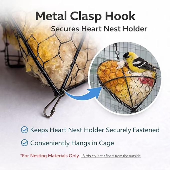 Handmade Alpaca Fiber Heart Bird Nesting Holder for Garden Birds — Cozy Outdoor Gift-Harvest